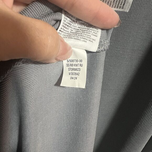 NWT Old Navy Women Short Sleeve High Neck Ruched Ribbed Maxi Dress Gray XL - Picture 9 of 9